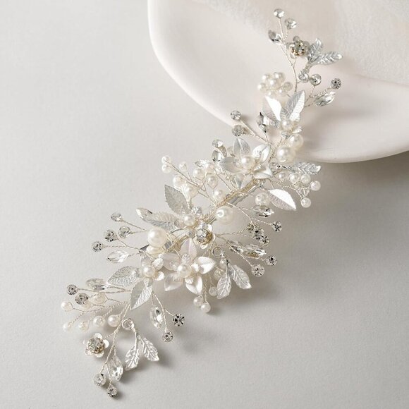 Wedding Hair Clip Comb Handmade Bridal Hair Accessories Silver Romantic main image 7